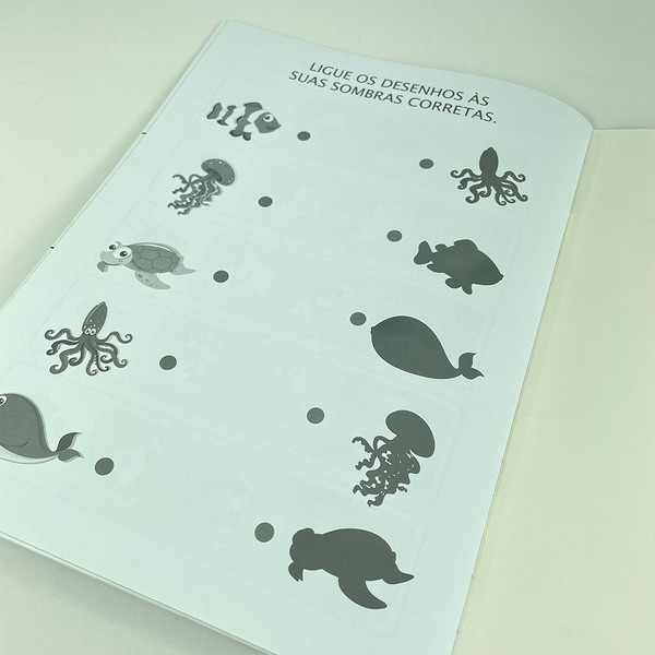 Foto Livro Infantil Animais Marinhos - Para Ler, Brincar e Colorir