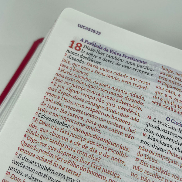 Foto A Bíblia da Pregadora Fiel | ARC | Textos Coloridos | Capa Vermelha