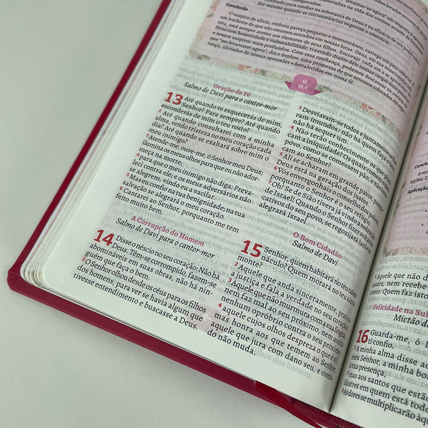 Foto A Bíblia da Pregadora Fiel | ARC | Textos Coloridos | Capa Vermelha