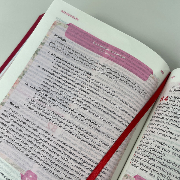 Foto A Bíblia da Pregadora Fiel | ARC | Textos Coloridos | Capa Vermelha