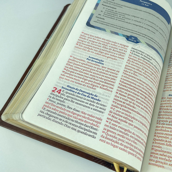Foto A Bíblia do Pregador Fiel | ARC | Textos Coloridos | Capa Marrom