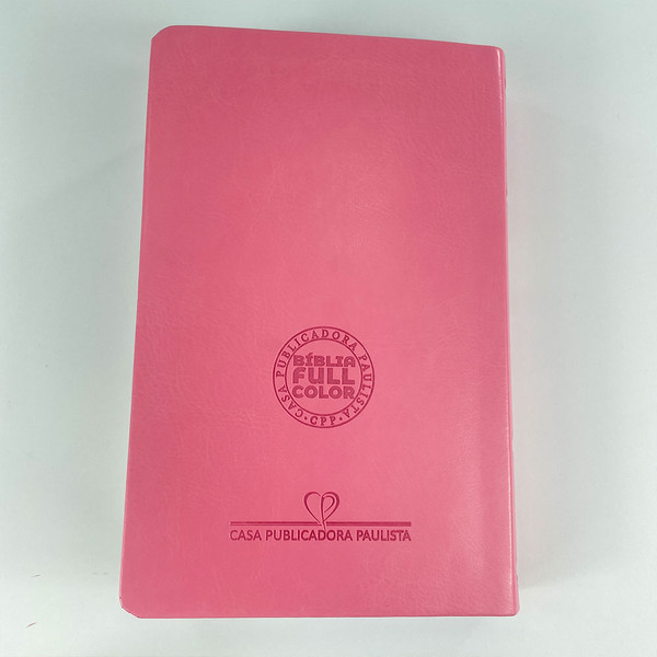 Foto Bíblia ARC Letra Jumbo | Textos Coloridos com Harpa | Floral Rosa