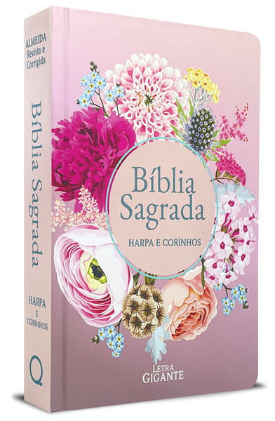 Foto Bíblia ARC - Letra Gigante | Harpa Avivada E Corinhos - Capa Dura Circulo Flores