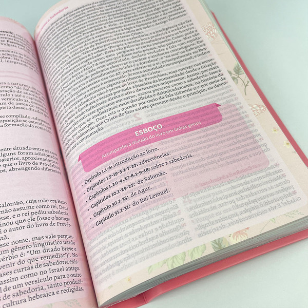 Foto A Bíblia da Pregadora Fiel | ARC | Textos Coloridos | Capa Rosa
