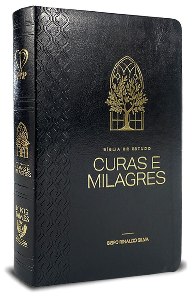 Foto Bíblia de Estudo KJA | Textos Coloridos | Curas e Milagres Capa Luxo - Marrom