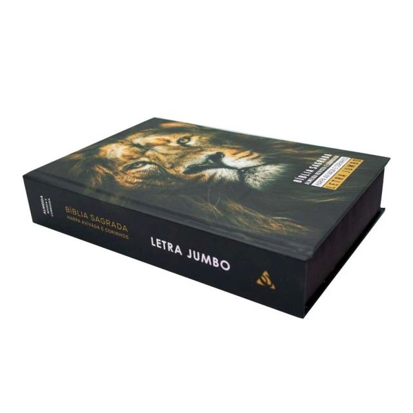 Foto Bíblia Sagrada Letra Jumbo RC Harpa E Corinhos Grande Capa Dura Leão Crônicas