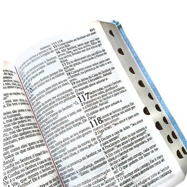 Foto Bíblia KJA 400 Anos - Letra Hipergigante - Capa Luxo Azul