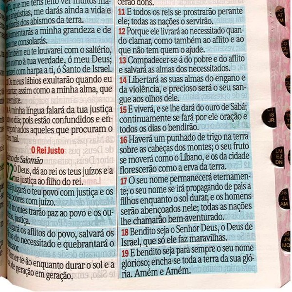 Foto Bíblia Sagrada Letra Hipergigante RC Harpa E Corinhos Capa Zíper Rosa Claro