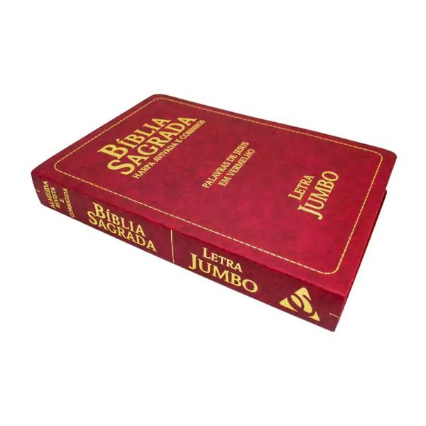 Foto Bíblia RC Letra Jumbo - Harpa Avivada e Corinhos - Luxo Semiflexível Bordô