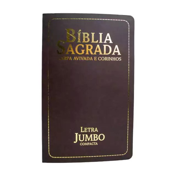Foto Bíblia RC Letra Jumbo Compacta Luxo Semiflexível Marrom