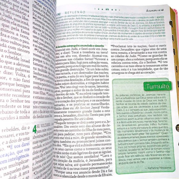 Foto Bíblia De Estudo Da Mulher De Deus RC Letra Grande Com Harpa Pentecostal Rosa