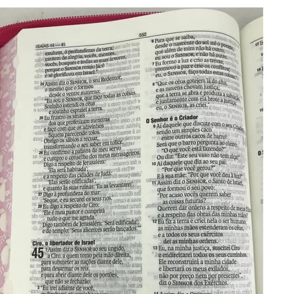 Foto Bíblia NAA Média Tricolor Ziper Pink Rygu