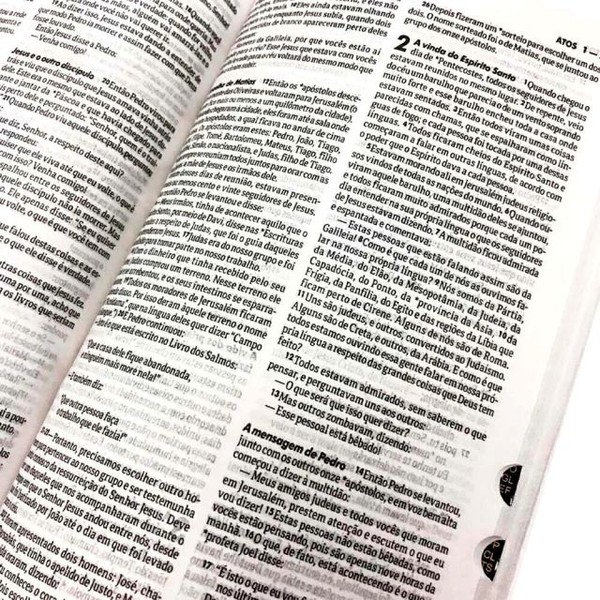 Foto Bíblia Sagrada NTLH - Letra Média - Capa Bicolor Marrom Claro e Marrom Escuro