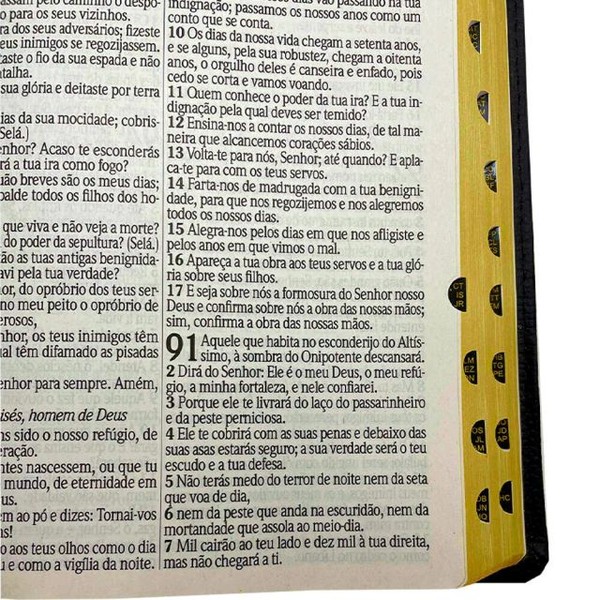 Foto Bíblia ARC Letra Jumbo Com Harpa Avivada e Corinhos - Capa Cinza e Preta