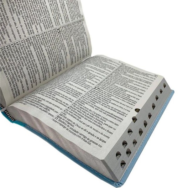 Foto Bíblia ARC Letra Jumbo Com Harpa Avivada e Corinhos - Capa Azul e Azul Claro