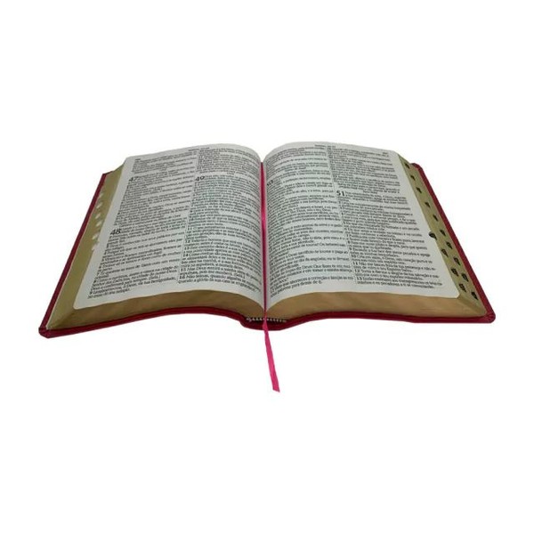 Foto Bíblia ARC Letra Jumbo Com Harpa Avivada e Corinhos - Capa Vermelha