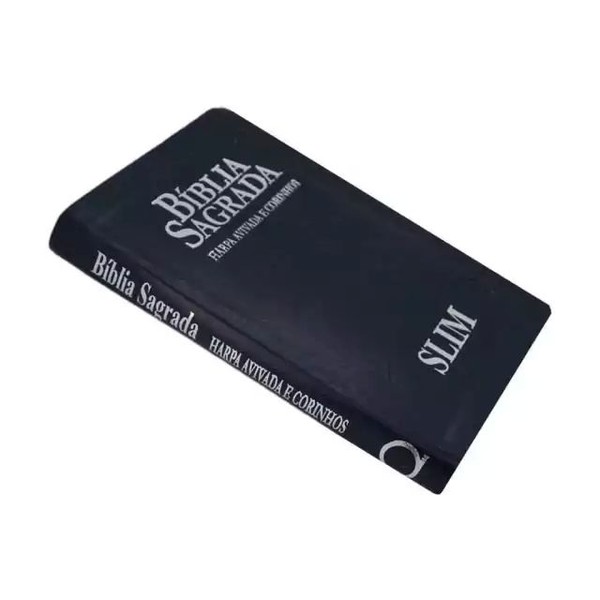 Foto Bíblia Sagrada RC Slim Com Harpa e Corinhos Média Capa Zíper Azul com índice