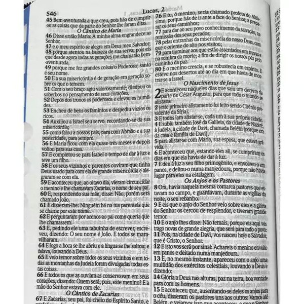 Foto Bíblia Sagrada RC Slim Com Harpa e Corinhos Média Capa Zíper Azul com índice