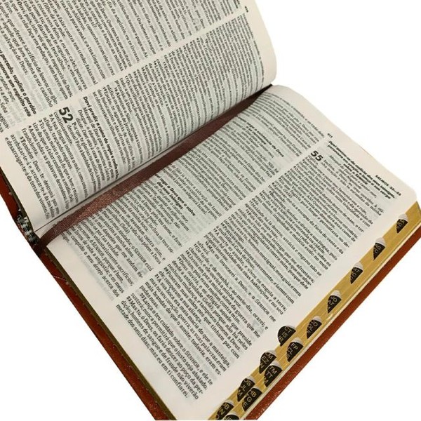 Foto Bíblia Sagrada Rc Pequena Com Índice - Capa Luxo Marrom