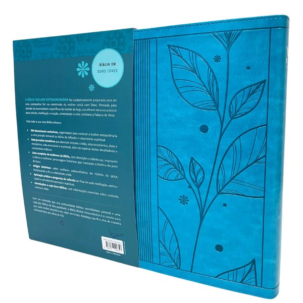 Foto Bíblia Mulher Extraordinária | Hernandes Dias Lopes | Capa Turquesa