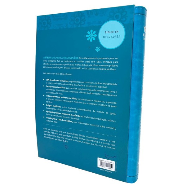 Foto Bíblia Mulher Extraordinária | Hernandes Dias Lopes | Capa Turquesa