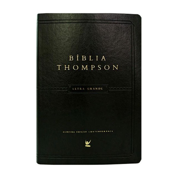 Foto Bíblia Sagrada de Estudo Thompson AEC | Letra Grande Capa luxo Preta