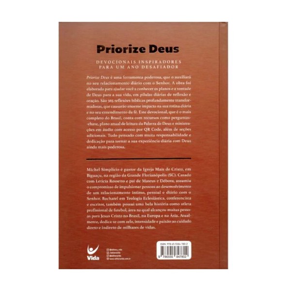 Foto Devocional Priorize Deus - Michel Simplício - Capa Marrom