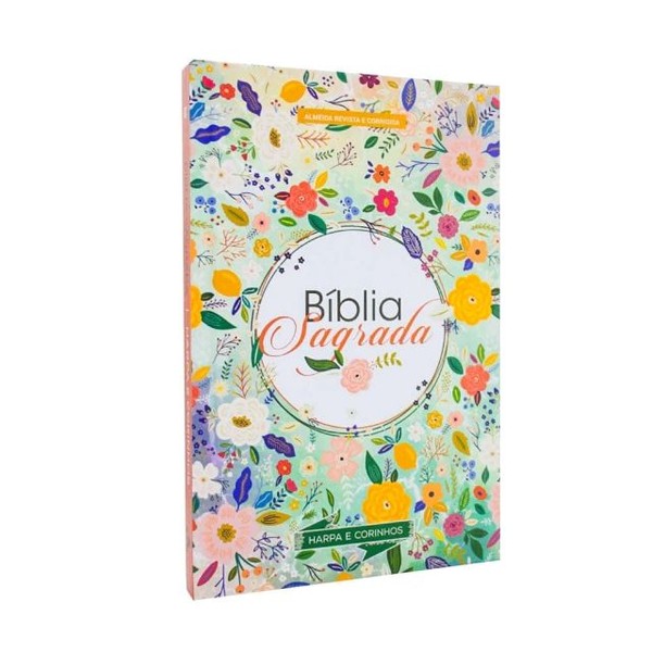 Foto Bíblia Sagrada RC Harpa Avivada e Corinhos - Média | Capa dura Flores