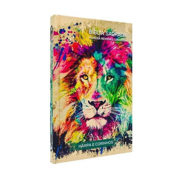 Foto Bíblia Sagrada RC Slim Capa Dura Com Harpa Avivada E Corinhos Lion Colors