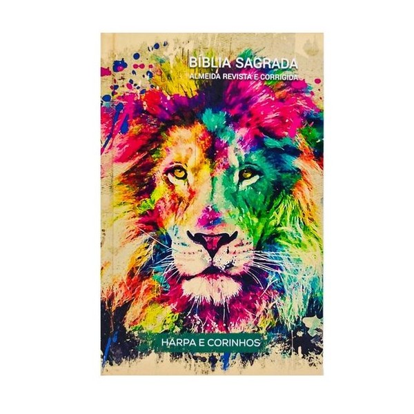 Foto Bíblia Sagrada RC Slim Capa Dura Com Harpa Avivada E Corinhos Lion Colors