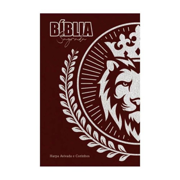 Foto Bíblia Sagrada RC Slim Capa Dura Com Harpa Avivada E Corinhos Leão Vinho