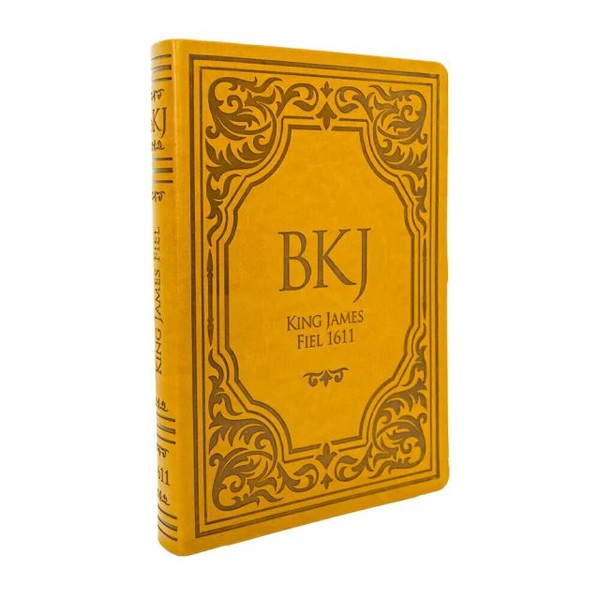Foto Bíblia King James Fiel 1611 - Letra Extra Gigante - Capa Luxo Castanho