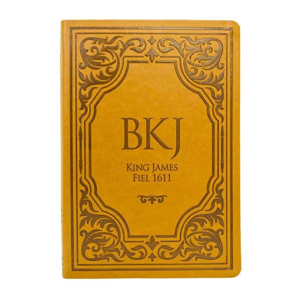 Foto Bíblia King James Fiel 1611 - Letra Extra Gigante - Capa Luxo Castanho