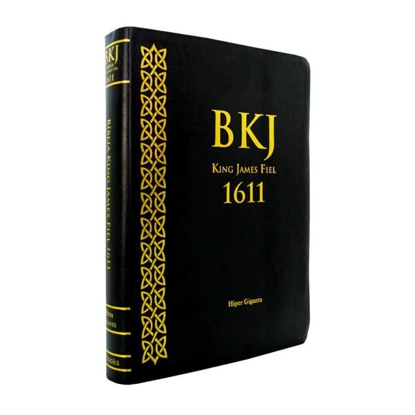 Foto Bíblia King James Fiel 1611 - Letra Hiper Gigante - Capa Luxo Preta