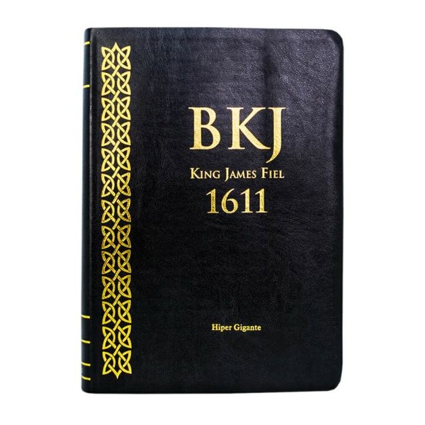 Foto Bíblia King James Fiel 1611 - Letra Hiper Gigante - Capa Luxo Preta