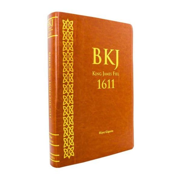 Foto Bíblia King James Fiel 1611 - Letra Hiper Gigante - Capa Luxo Marrom
