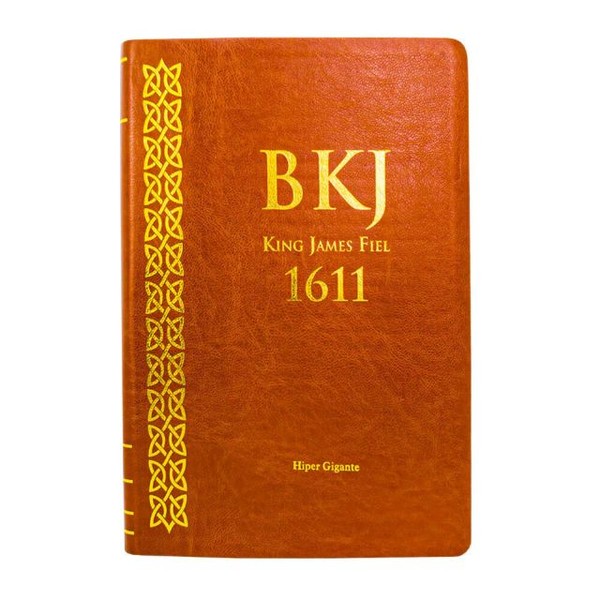 Foto Bíblia King James Fiel 1611 - Letra Hiper Gigante - Capa Luxo Marrom