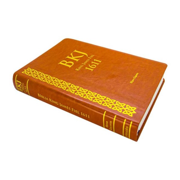 Foto Bíblia King James Fiel 1611 - Letra Hiper Gigante - Capa Luxo Marrom