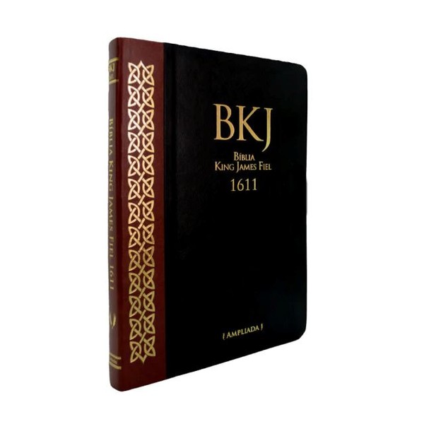 Foto Bíblia King James 1611 - Ultrafina Ampliada - Capa Marrom e Preta