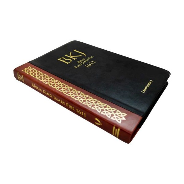 Foto Bíblia King James 1611 - Ultrafina Ampliada - Capa Marrom e Preta