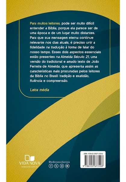 Foto Bíblia Almeida Século 21 Brochura Capa Cruz