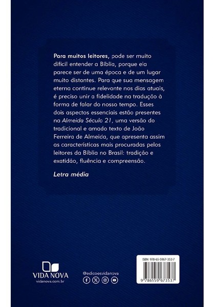 Foto Bíblia Almeida Século 21 Brochura Capa Leão