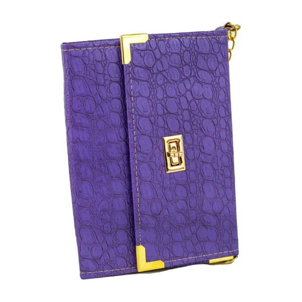 Foto Bíblia ARC Bolsa Com Alça Croco Roxo