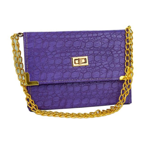 Foto Bíblia ARC Bolsa Com Alça Croco Roxo