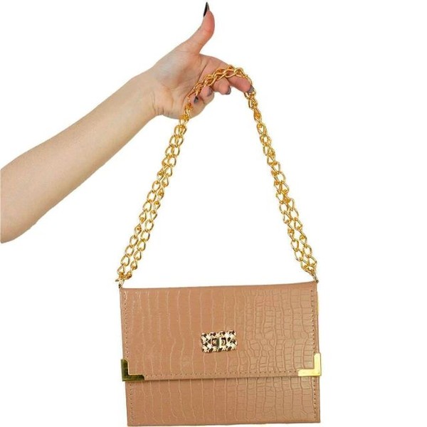 Foto Bíblia ARC Bolsa Com Alça Croco Bege