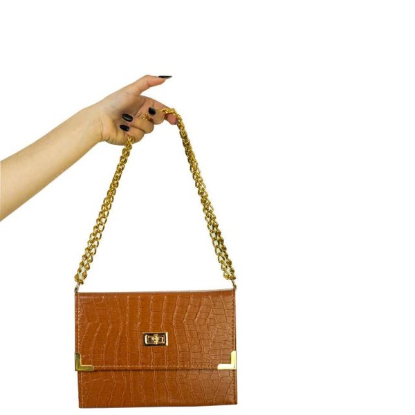 Foto Bíblia ARC Bolsa Com Alça Croco Verniz