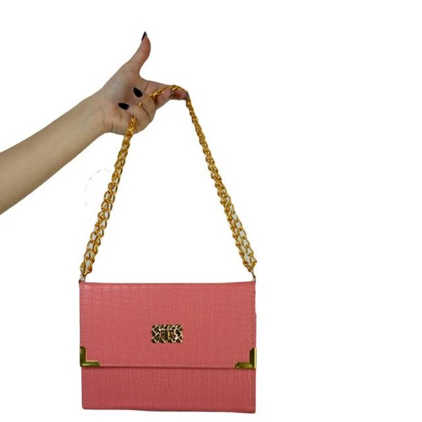 Foto Bíblia ARC Bolsa Com Alça Croco Rosa