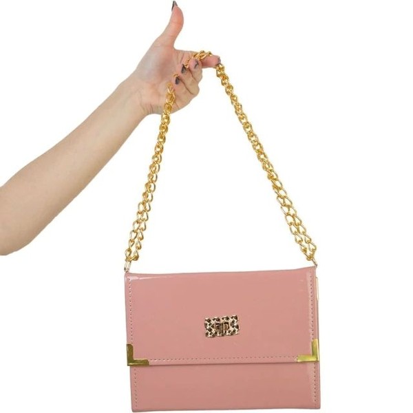 Foto Bíblia ARC Bolsa Com Alça Verniz Rose