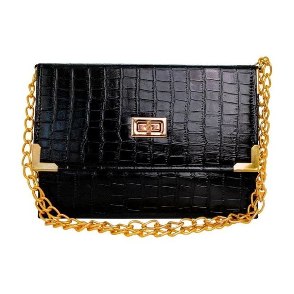 Foto Bíblia ARC Bolsa Com Alça Croco Preta