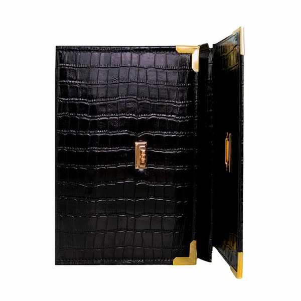 Foto Bíblia ARC Bolsa Com Alça Croco Preta